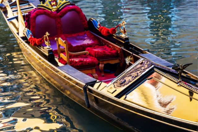 a small boat with a fancy seat