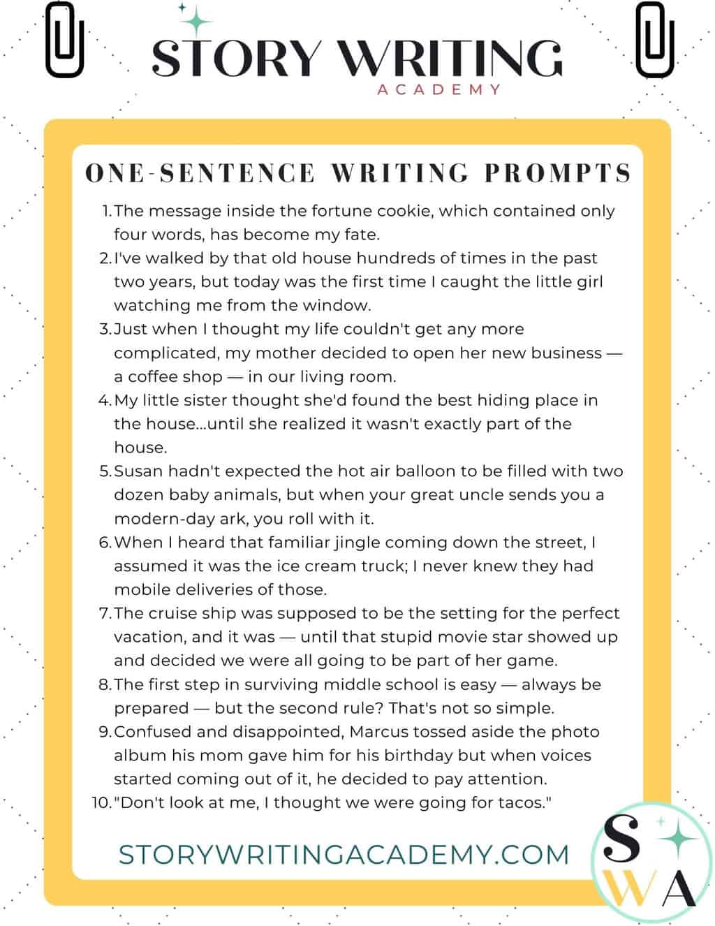 50 Creative One sentence Writing Prompts That Make You Want To Write